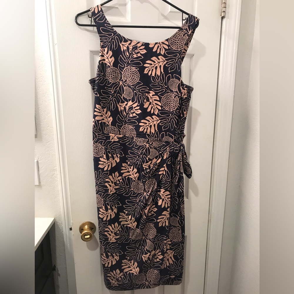 Pataloha by Patagonia Dark Navy Printed Wrap Dress, Size 10